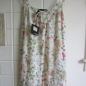 The Kooples Floral Silk Lace Up Dress XXS